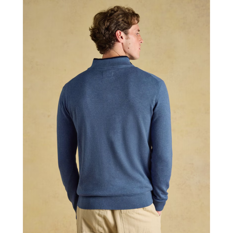 Joules Men's Hillside 1/4 Zip Knitted Jumper - Blue-1