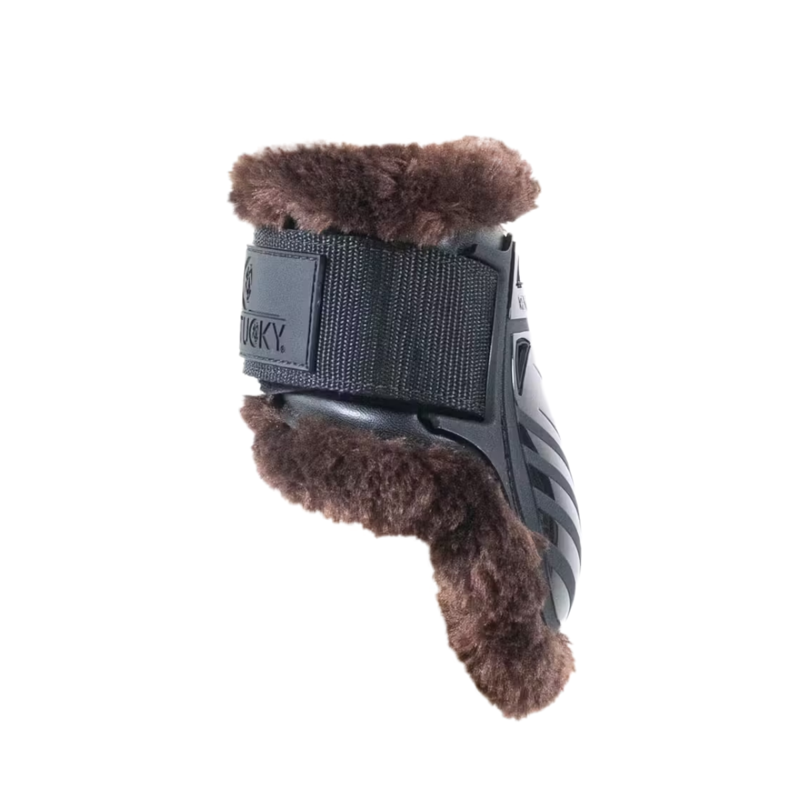 Kentucky Vegan Sheepskin Young Horse Fetlock Boots - Black/Brown-1