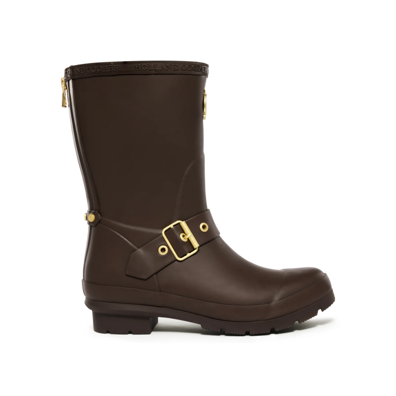 Holland Cooper Sherpa Lined Chelsea Wellington - Chocolate Matte Gold-1
