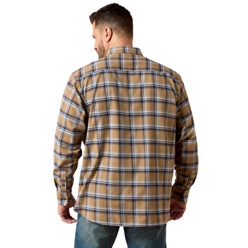 Ariat Men's Rebar Flannel DuraStretch Work Shirt - Field Khaki-1