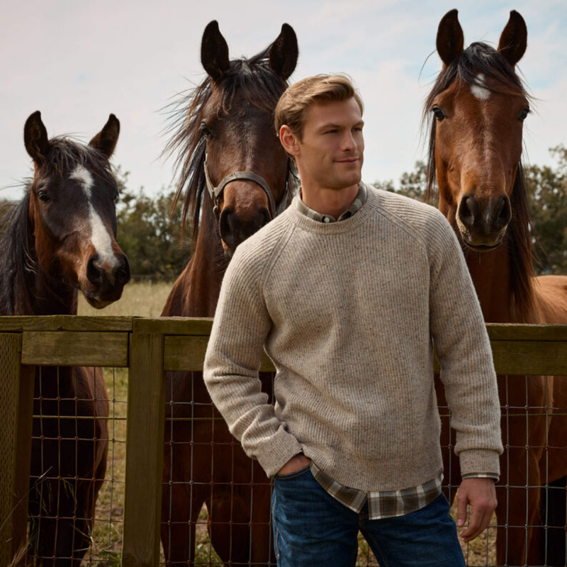 Ariat Men's Heddon Sweater - Oatmeal Heather-5