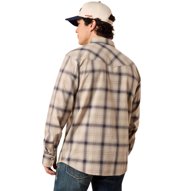 Ariat Men's Retro Hudde Fitted Snap Shirt - Peyote Plaid-1