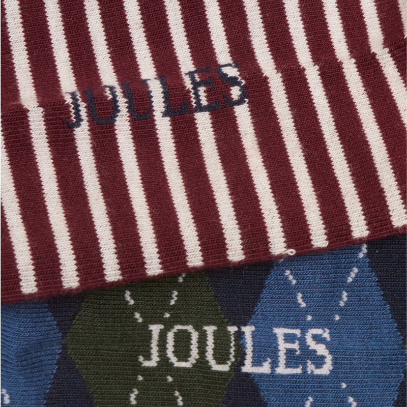 Joules Men's Kingsbury 2 Pack Socks - Red Golf-1