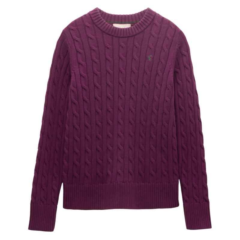 Joules Ladies Classic Cable Jumper - Wine-3