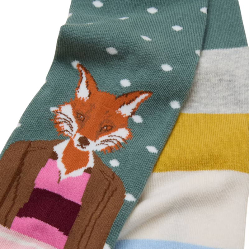 Joules Ladies Everyday 2 Pack Socks - Green Jonty-1