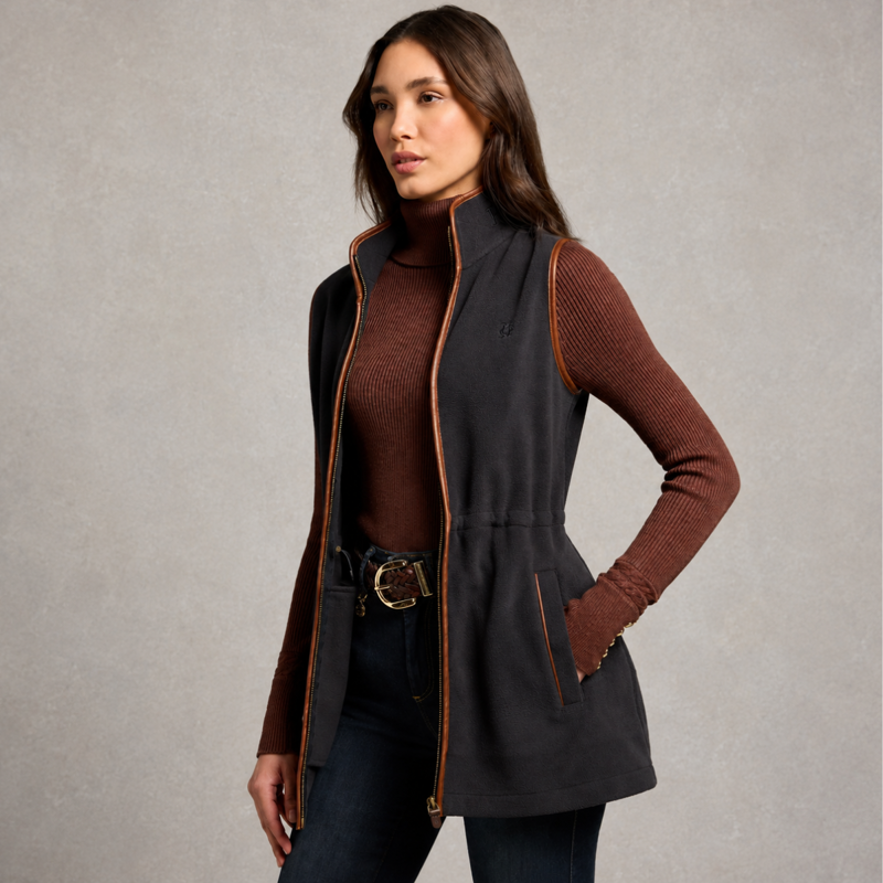 Holland Cooper Country Longline Fleece Gilet - Ink Navy-1