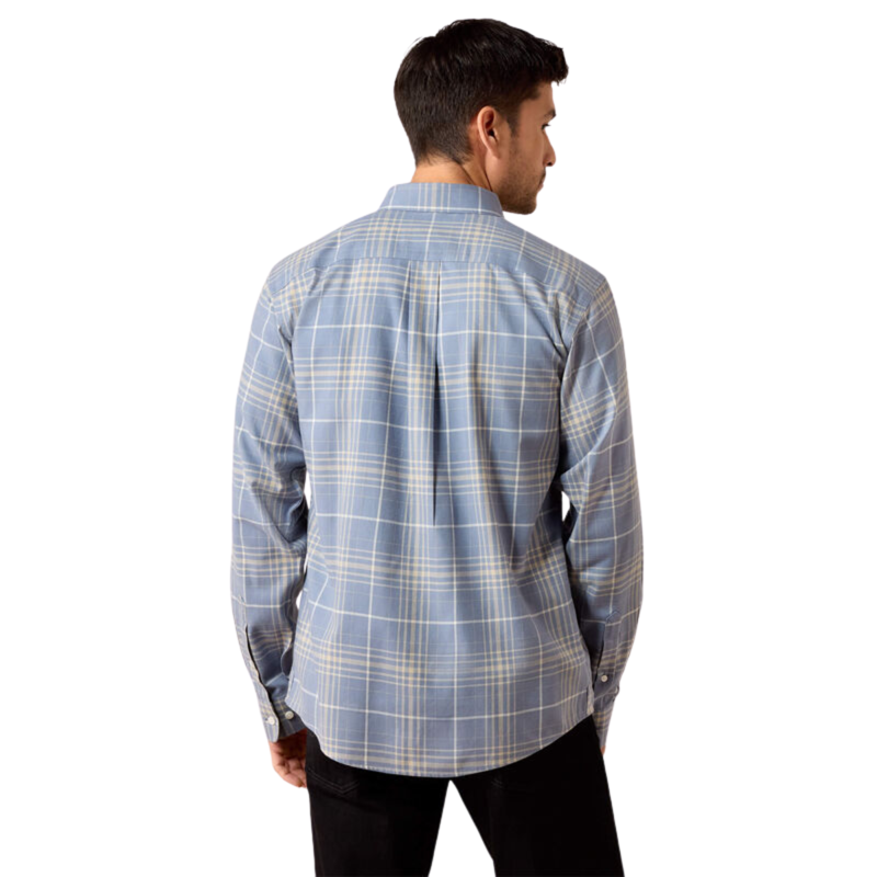Ariat Men's Clement Shirt - Soft Blue Plaid-2