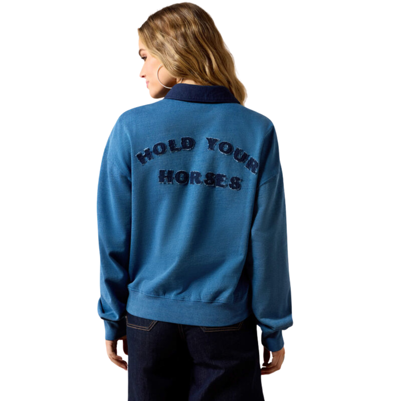Ariat Women's Hold Your Horses Sweatshirt - Indigo-1