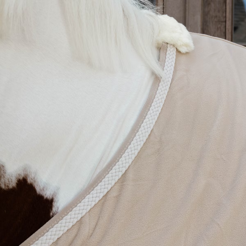 Kentucky Plaited Rope Fleece Rug - Beige-1