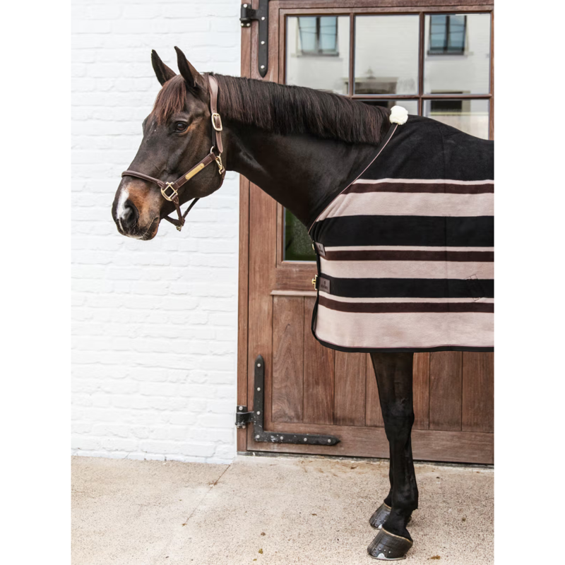 Kentucky Heavy Stripes Fleece Rug - Brown/Beige-1