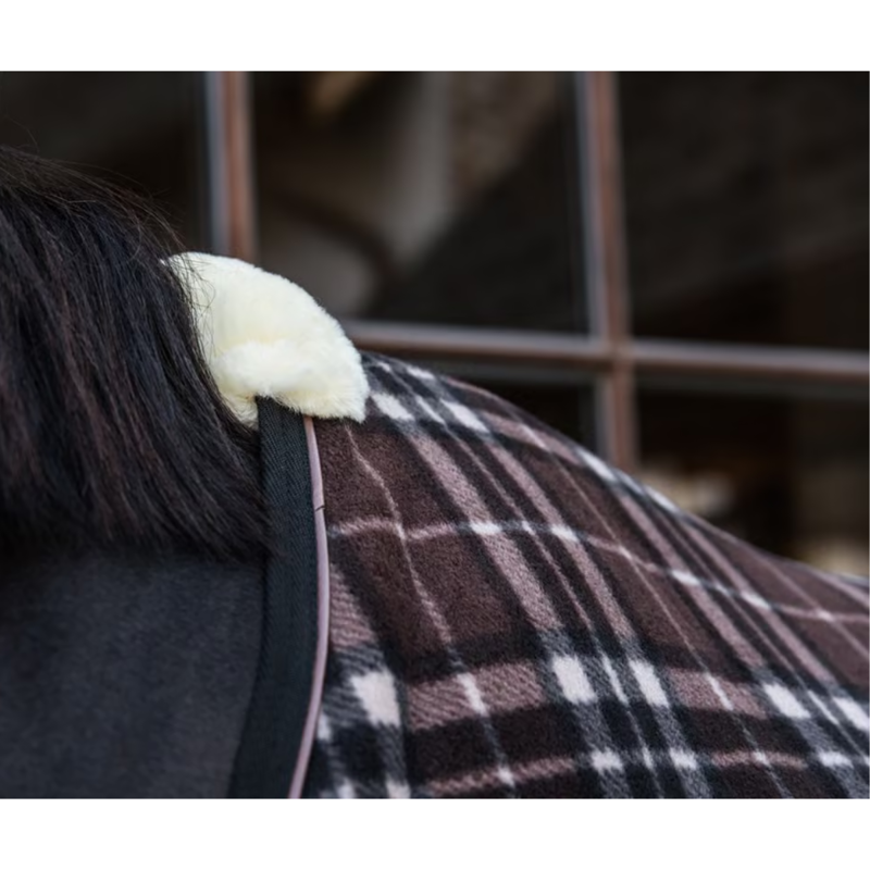 Kentucky Heavy Check Fleece Rug - Brown-1