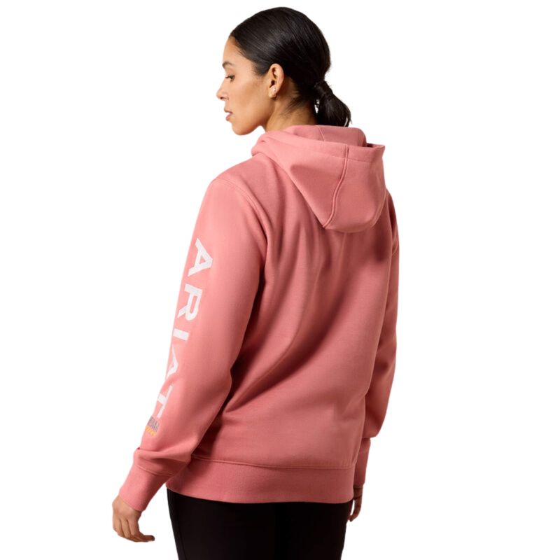 Ariat Women's Rebar Workman Graphic Hoodie - Dusty Rose Heather/Cloud Grey-1