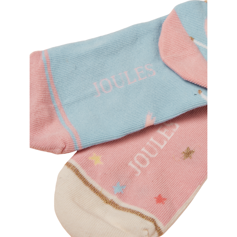 Joules Girls' Neat Feet 2 Pack Socks - Pink Unicorn-2