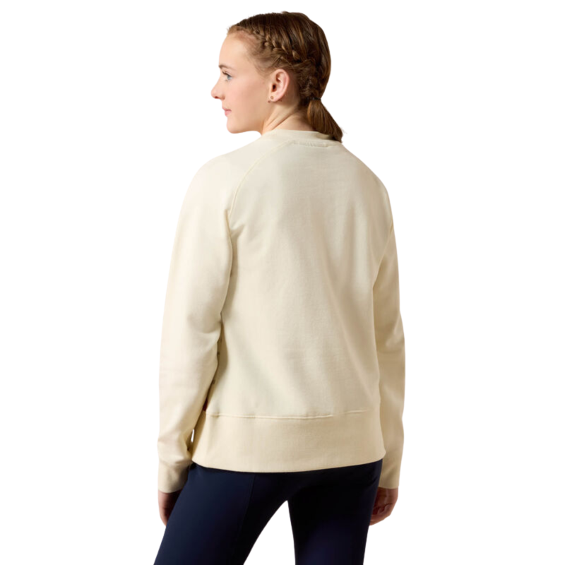 Ariat Youth Martine Sweatshirt - Antique White Let's Play-1