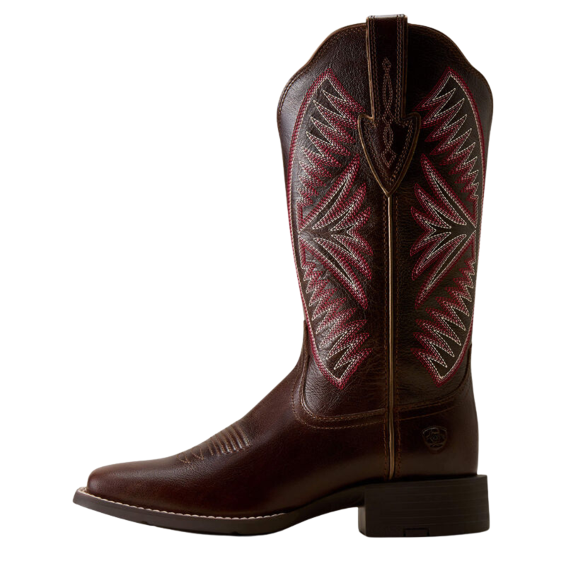 Ariat Women's Round Up Ruidoso Wide Square Toe Western Boot - Arizona Brown-1