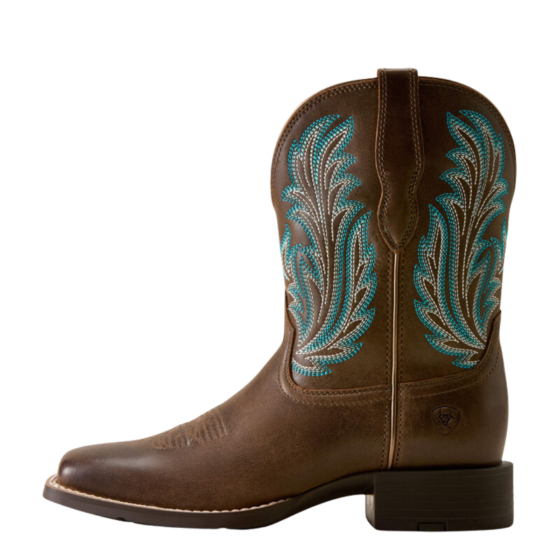 Ariat Women's Round Filly Wide Square Toe Western Boot - Dark Cacao-1