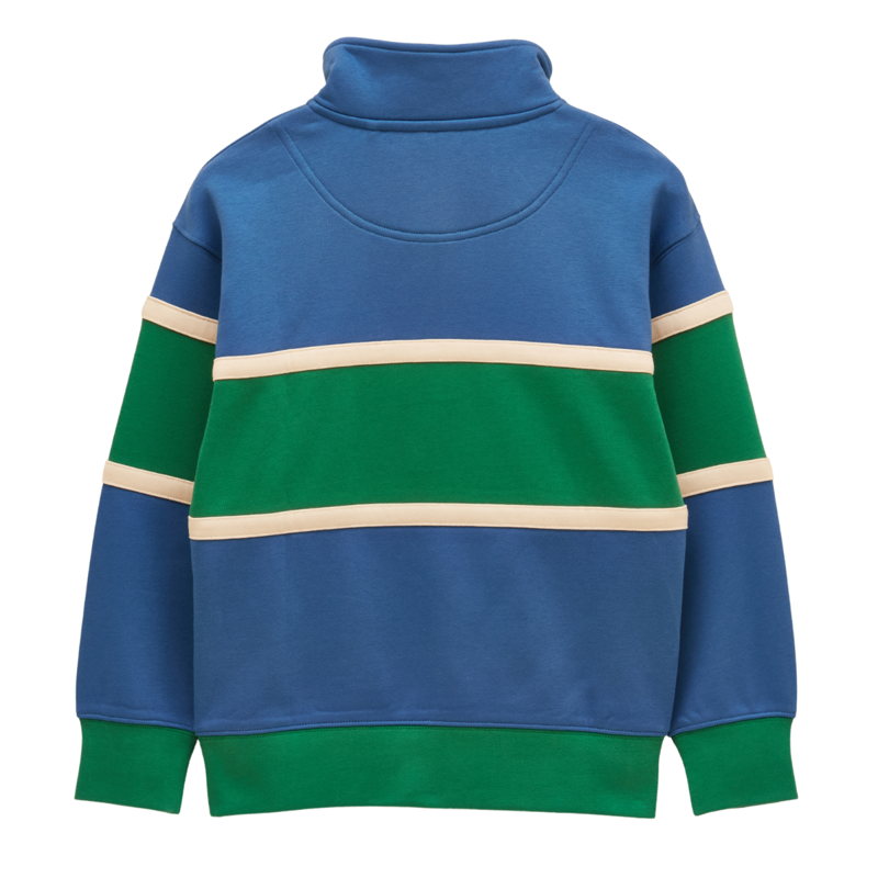 Joules Boys' Alfie Colourblock Quarter Zip Sweatshirt - Blue-1