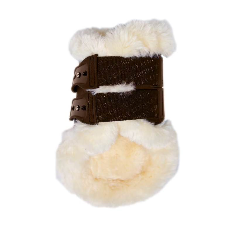 Kentucky Vegan Sheepskin Fetlock Boots Elastic - Brown-1