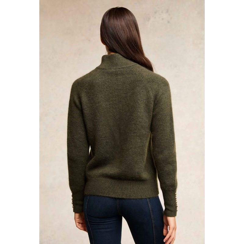 Holland Cooper Tori Quarter Zip Knit - Forest Green-2