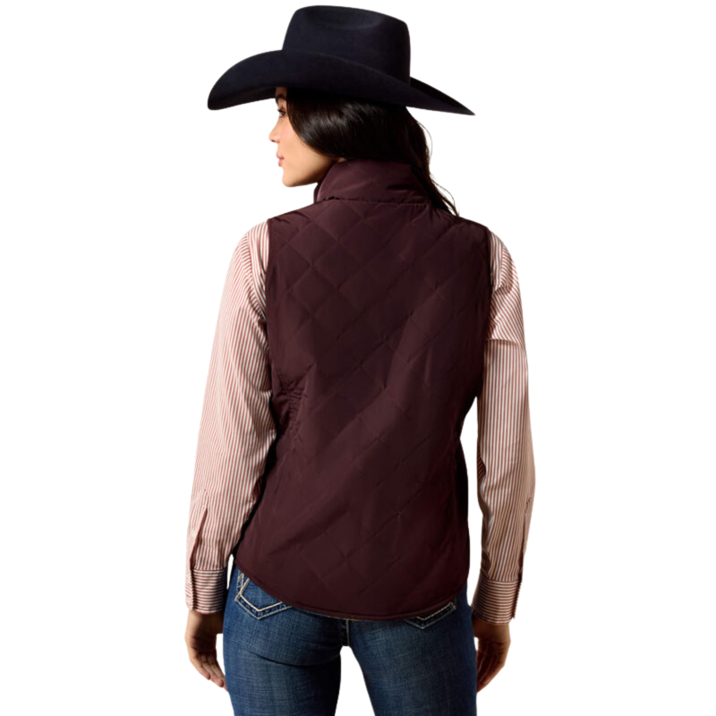 Ariat Women's Dilon 2.0 Reversible Insulated Vest - Chocolate Plum/Lakeside Southwest-2
