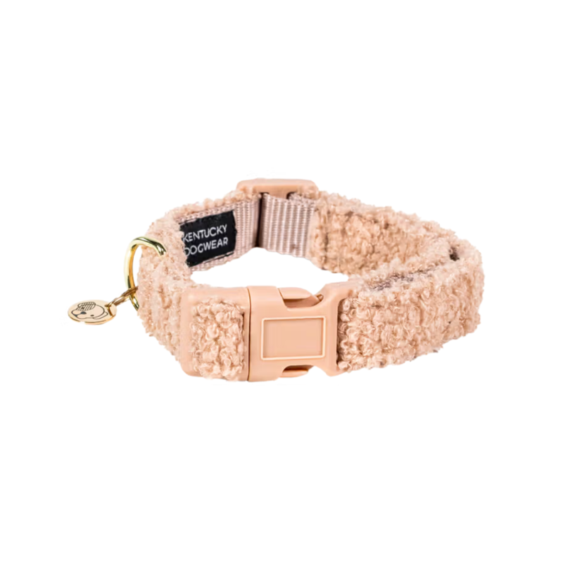 Kentucky Teddy Fleece Dog Collar - Beige-1