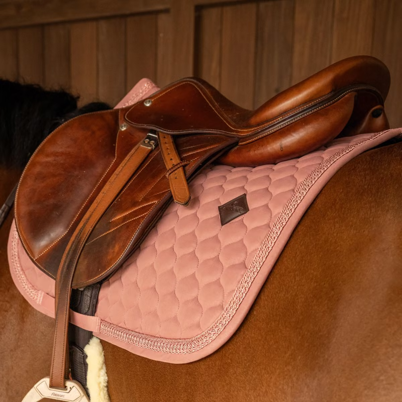 Kentucky Classic Onion Plaited Glitter Rope Jumping Saddlepad Full - Old Rose-1