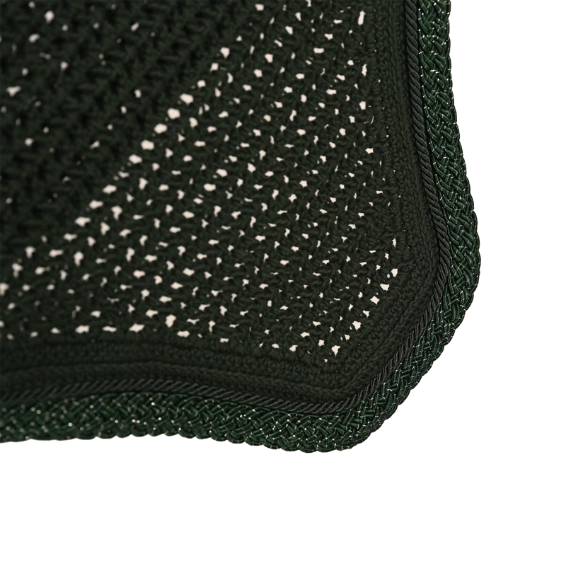 Kentucky Wellington Plaited Glitter Rope Fly Veil Full - Dark Green-1