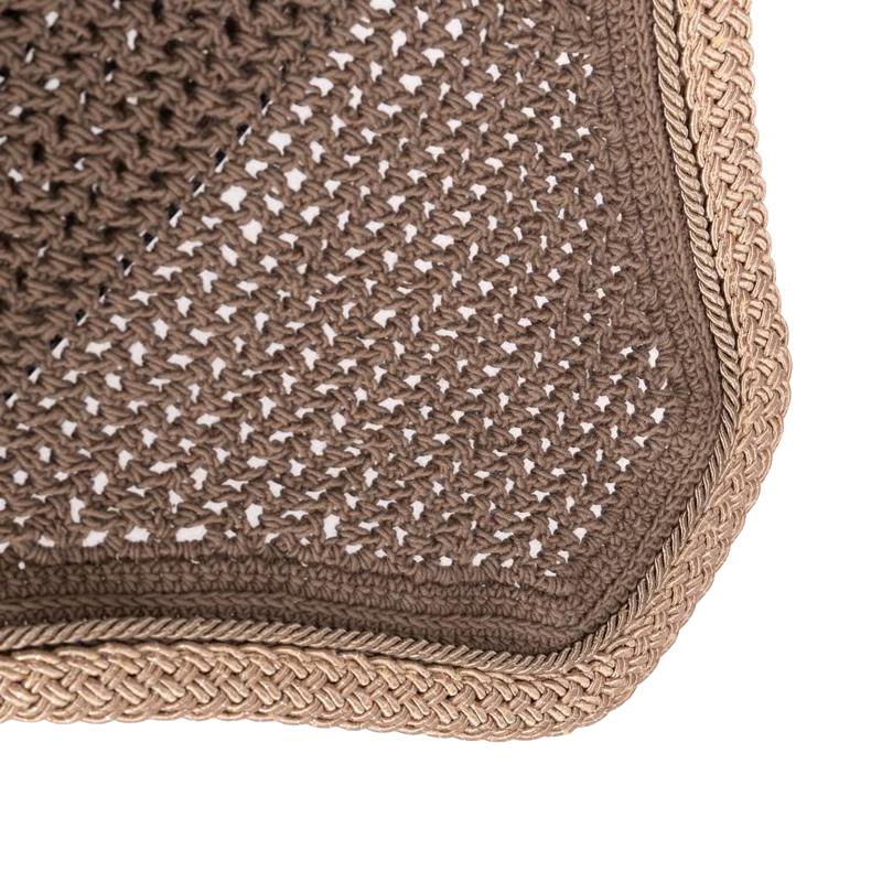 Kentucky Wellington Plaited Glitter Rope Soundless Fly Veil Full - Beige-2