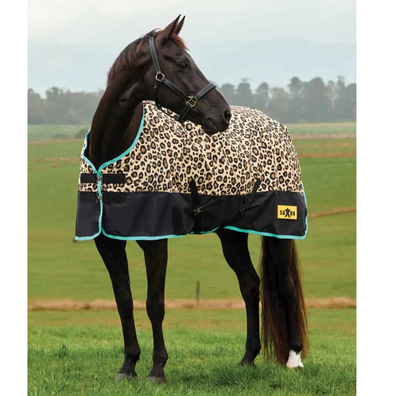 Saxon Defiant 600D Standard 200g Turnout Rug - Leopard Print-1