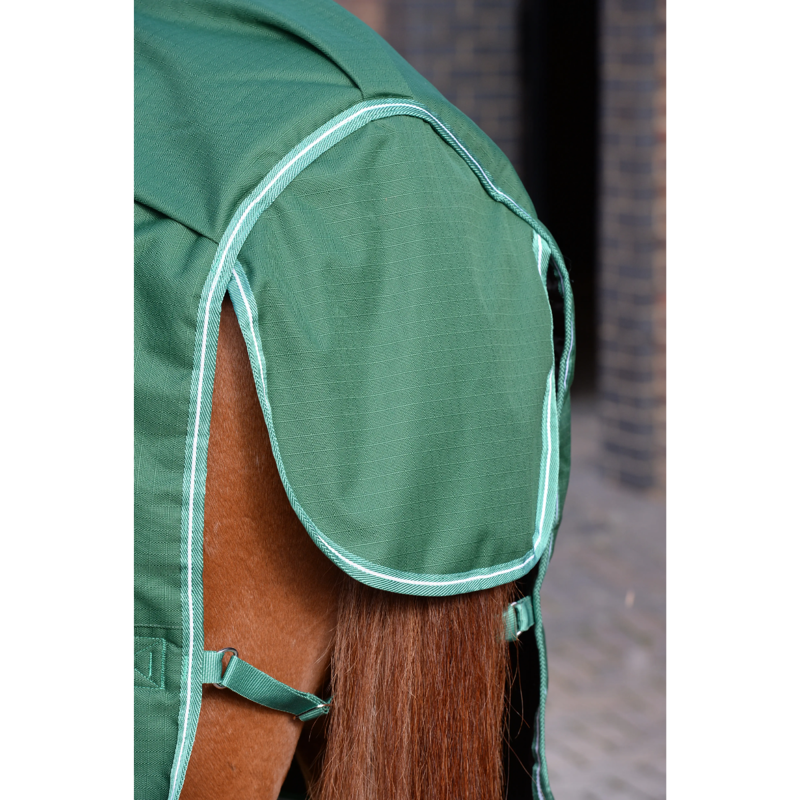 Saxon Defiant 1200D Standard Neck 200g Turnout Rug - Hunter Green/White-1