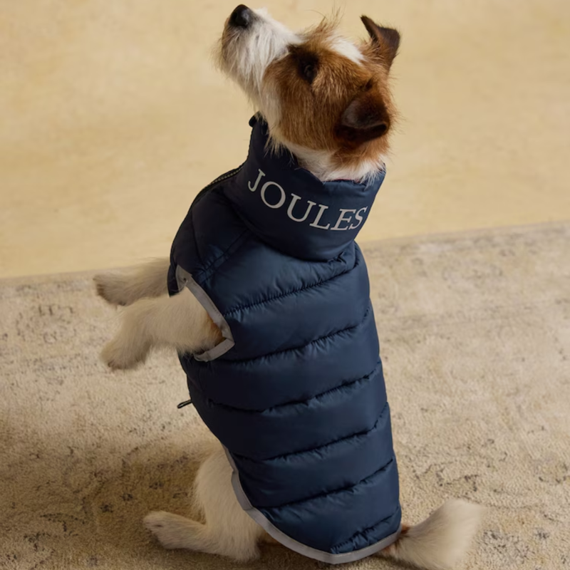 Joules Moorsdale Reversible Dog Puffer Coat - Navy-1