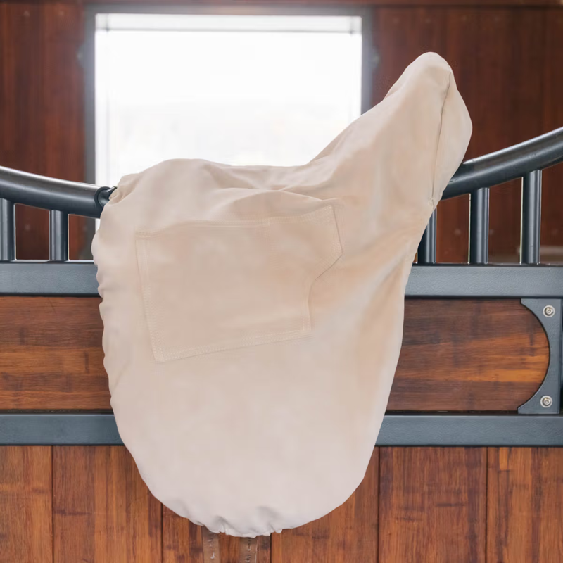 Kentucky Dressage Saddle Cover with Logo Plate - Beige-1