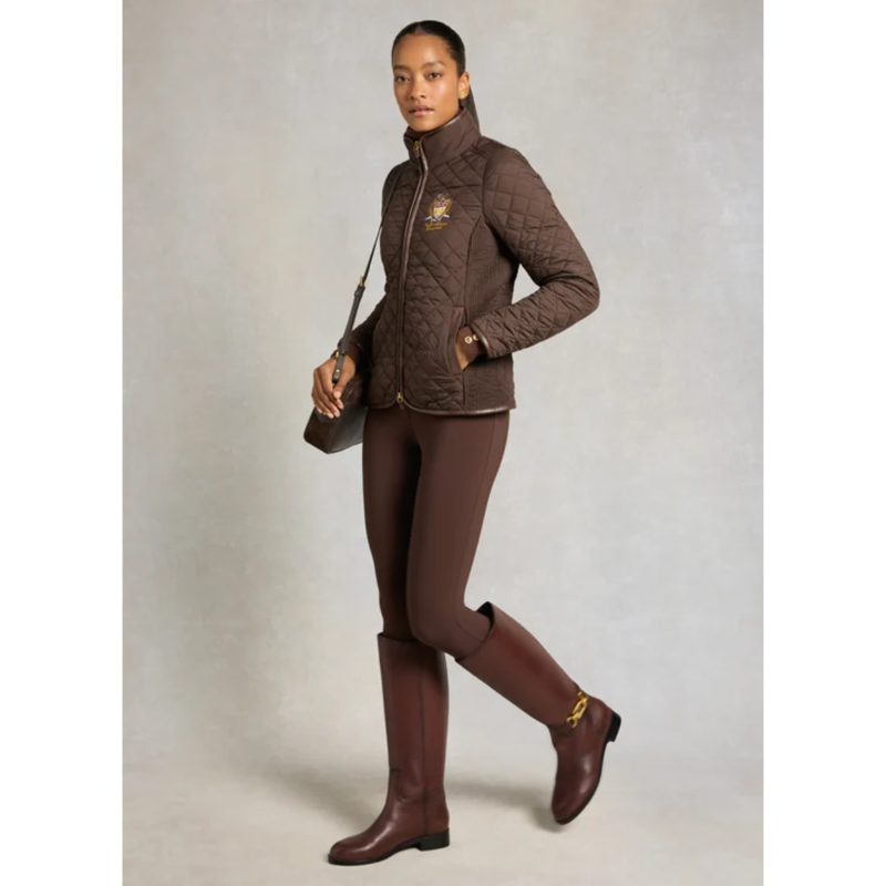 Holland Cooper Boughton Diamond Quilt Jacket - Walnut-2