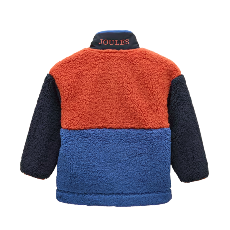 Joules Boys' Billy Full Zip Fleece - Blue/Orange-1