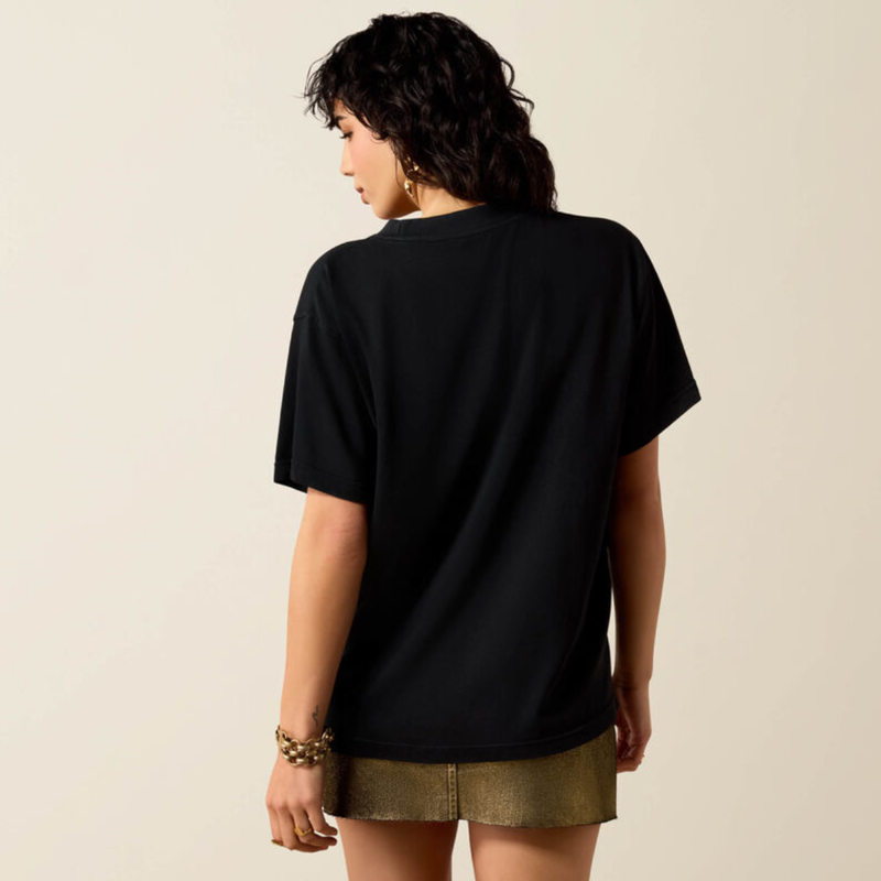 Ariat Women's Saddle Boyfriend T-Shirt - Pigment Black-1
