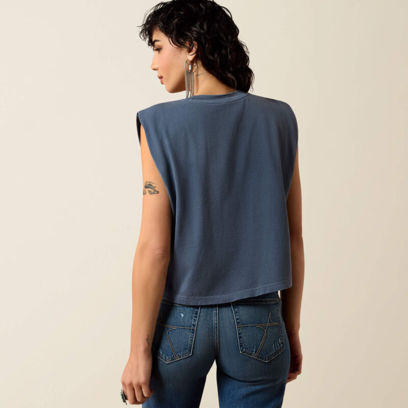Ariat Women's Lakeside Geo T-Shirt - Faded Navy-1
