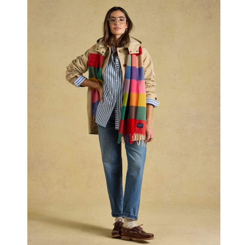 Joules Ladies Langtree Scarf - Bright Gingham-1