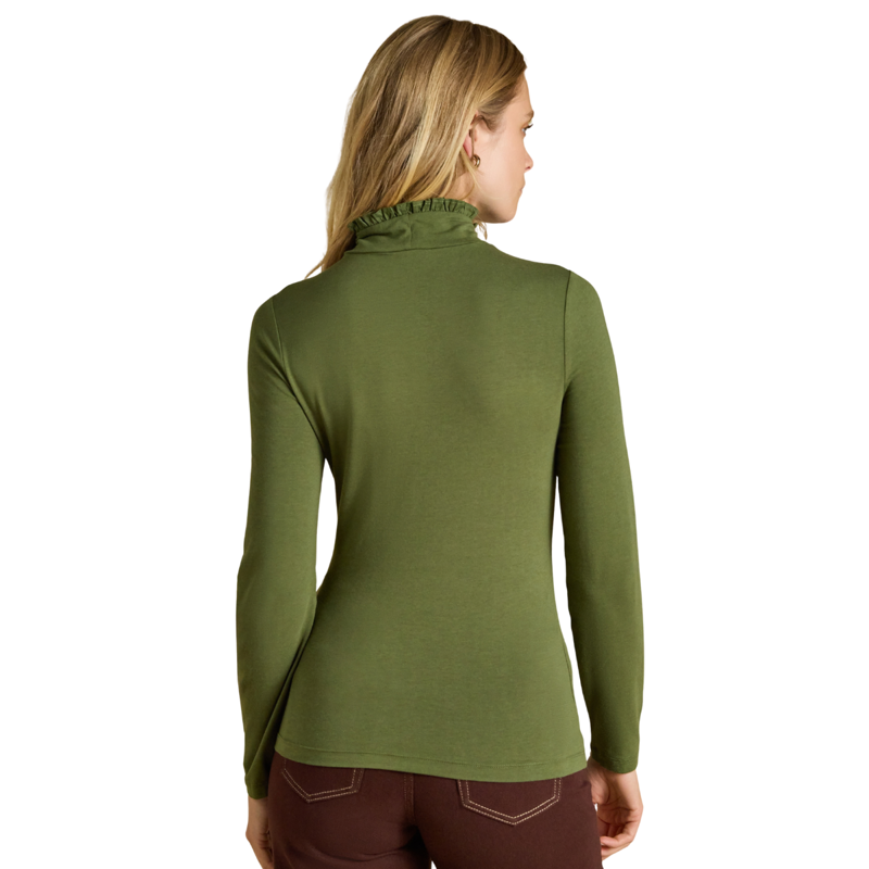 Joules Ladies Amy Jersey Top - Khaki Green-1