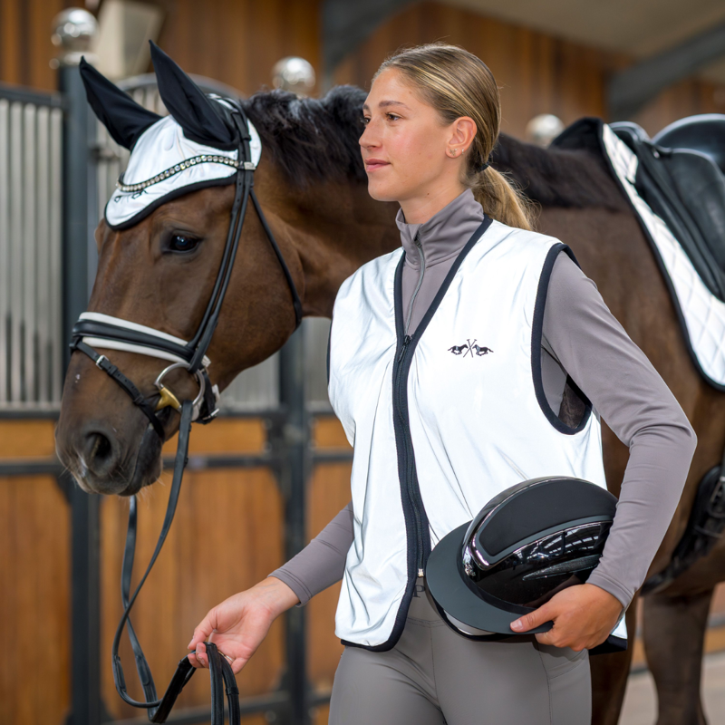 HV Polo Hi-Viz Reflective Riding Vest - Silver-1
