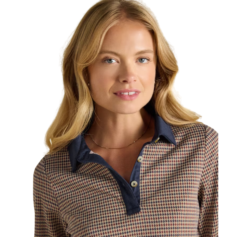 Joules Ladies Laurel Top - Navy/Red Check-2