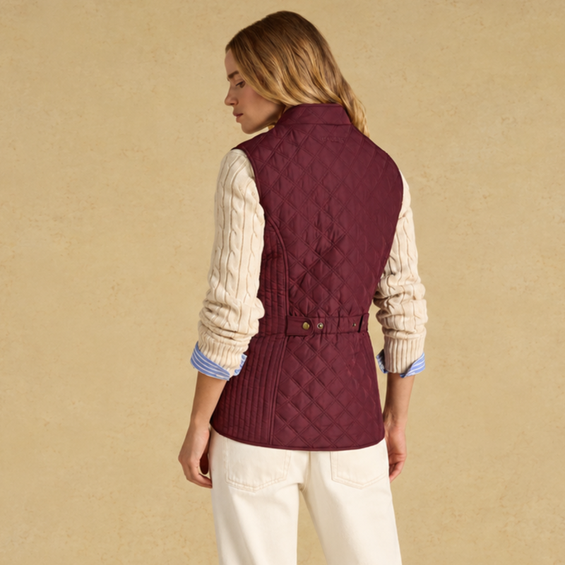 Joules Ladies Minx Gilet - Dark Red-1