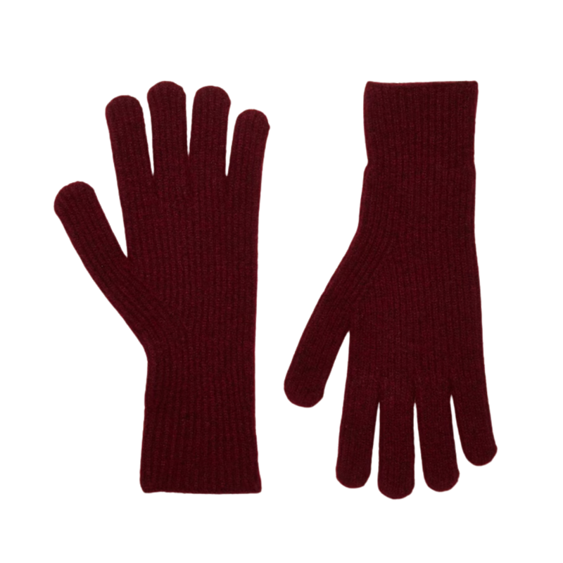 Joules Ladies Fine Knit Glove - Berry Red-1