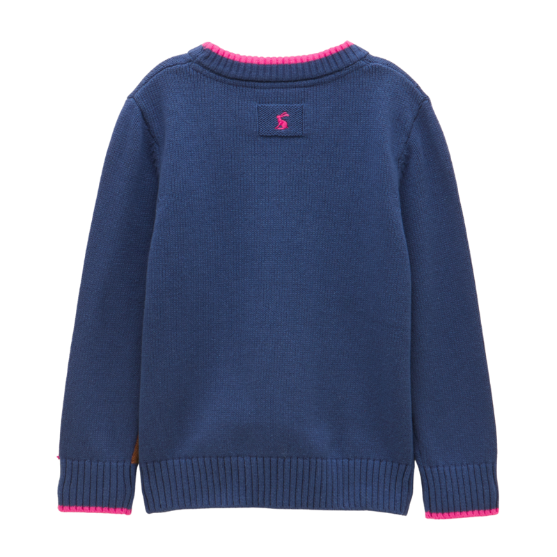 Joules Girls' Geegee Knit Jumper - Navy Horse-1