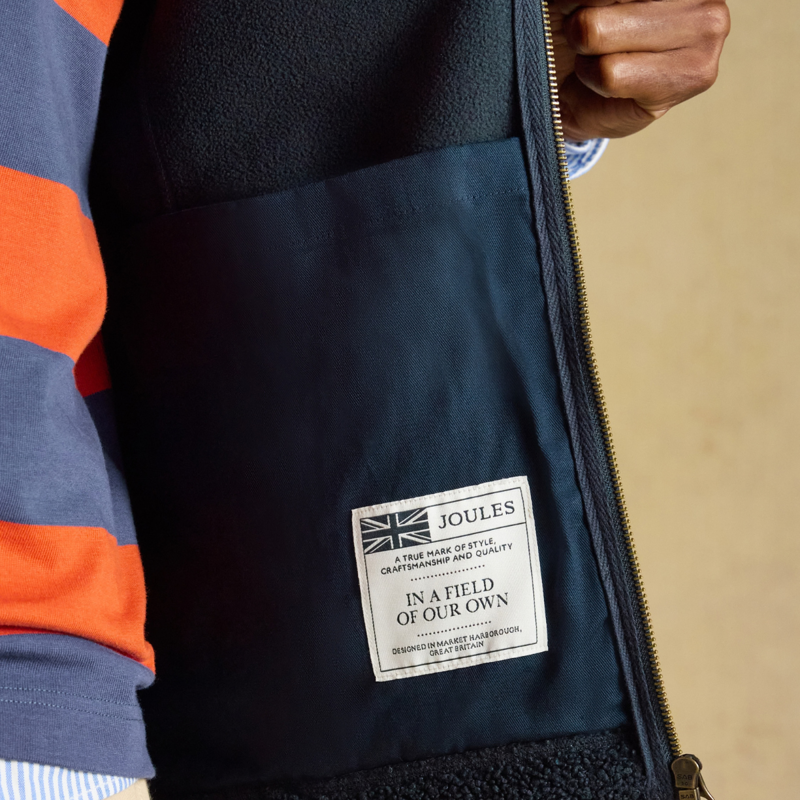 Joules Men's Heritage Borg Gilet - Navy-2