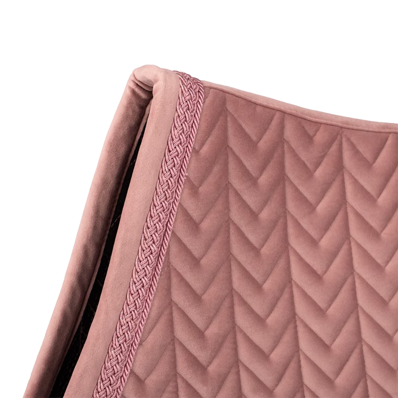 Kentucky Velvet Fishbone Plaited Glitter Rope Jumping Saddlepad Full - Old Rose-1