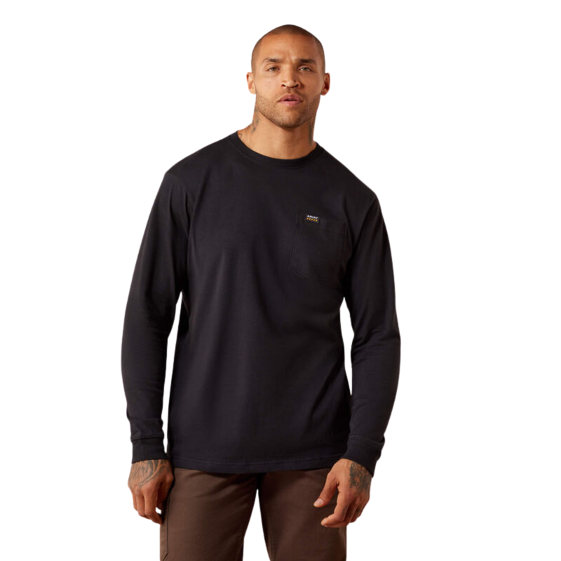 Ariat Men's Rebar Cotton Strong Eagle Skull Long Sleeve T-Shirt - Black