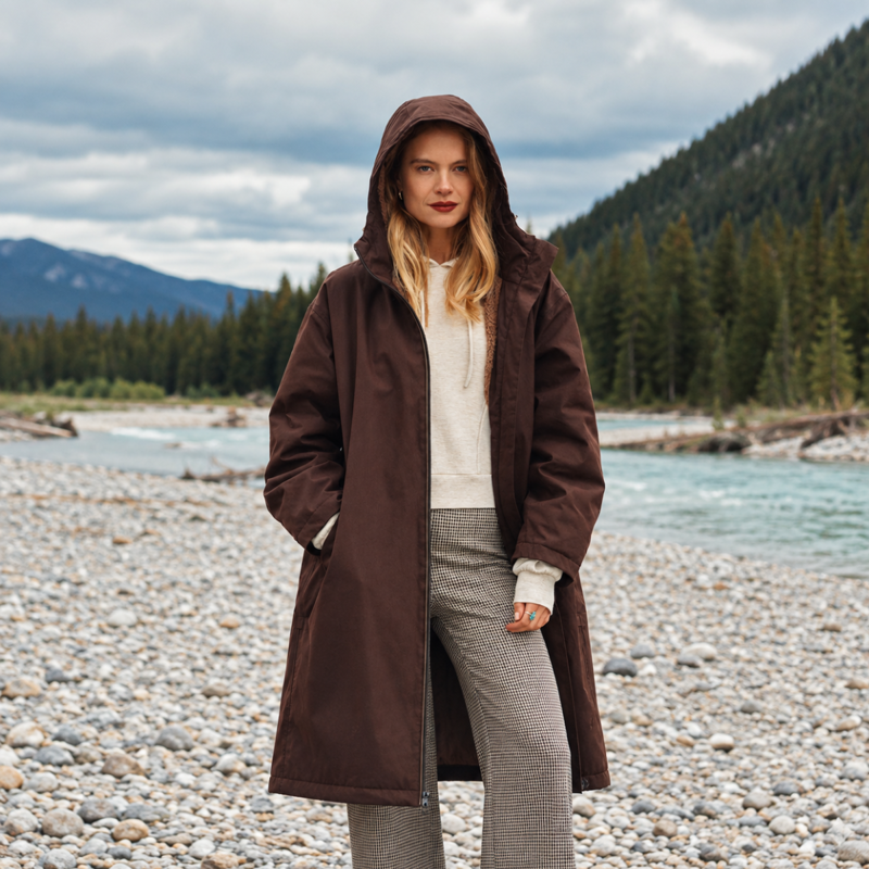 Joules Ladies Coverall Coat - Chocolate Brown-11