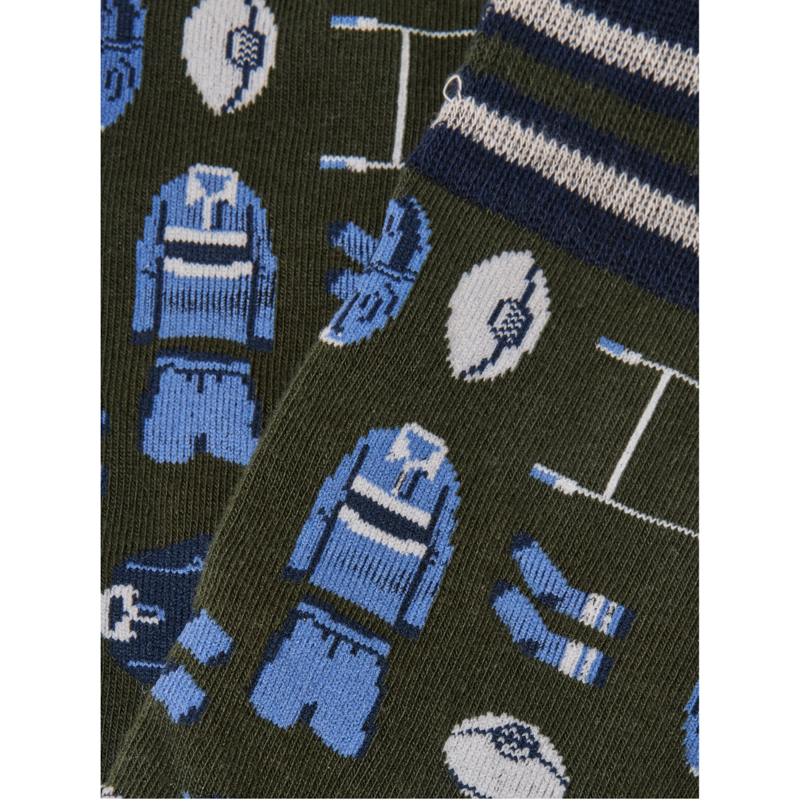 Joules Men's Kingsbury 2 Pack Socks - Green Rugby-1