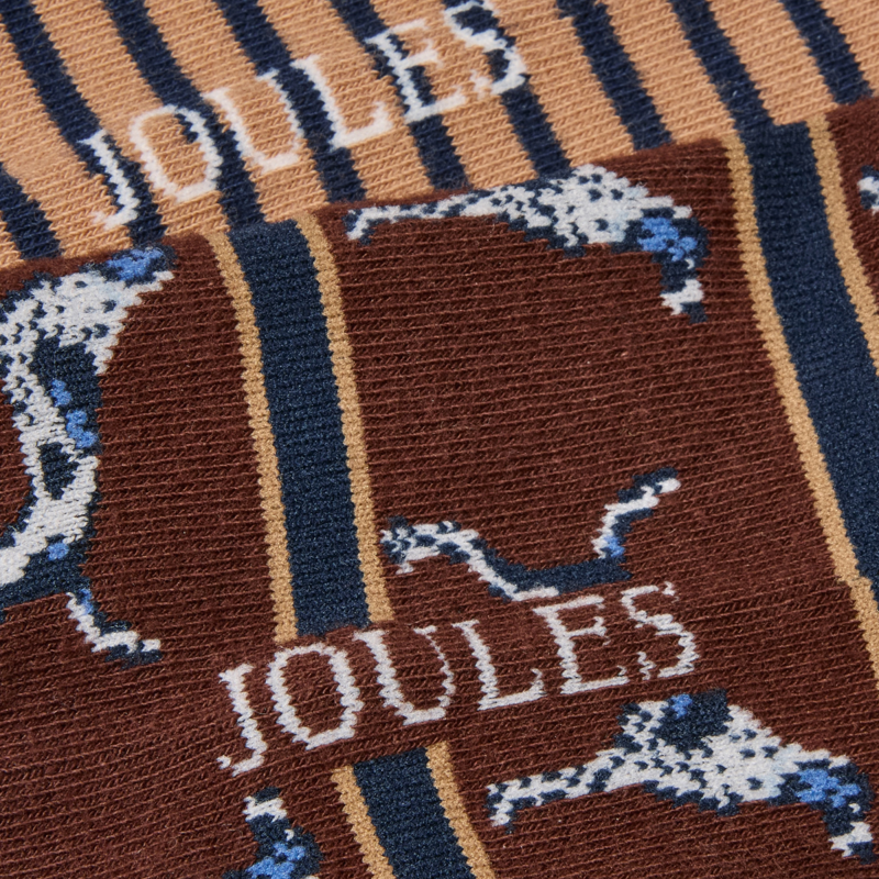 Joules Men's Kingsbury 2 Pack Socks - Brown Dog-1