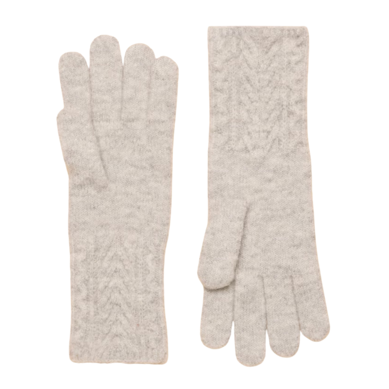 Joules Ladies Cable Glove - Grey-1
